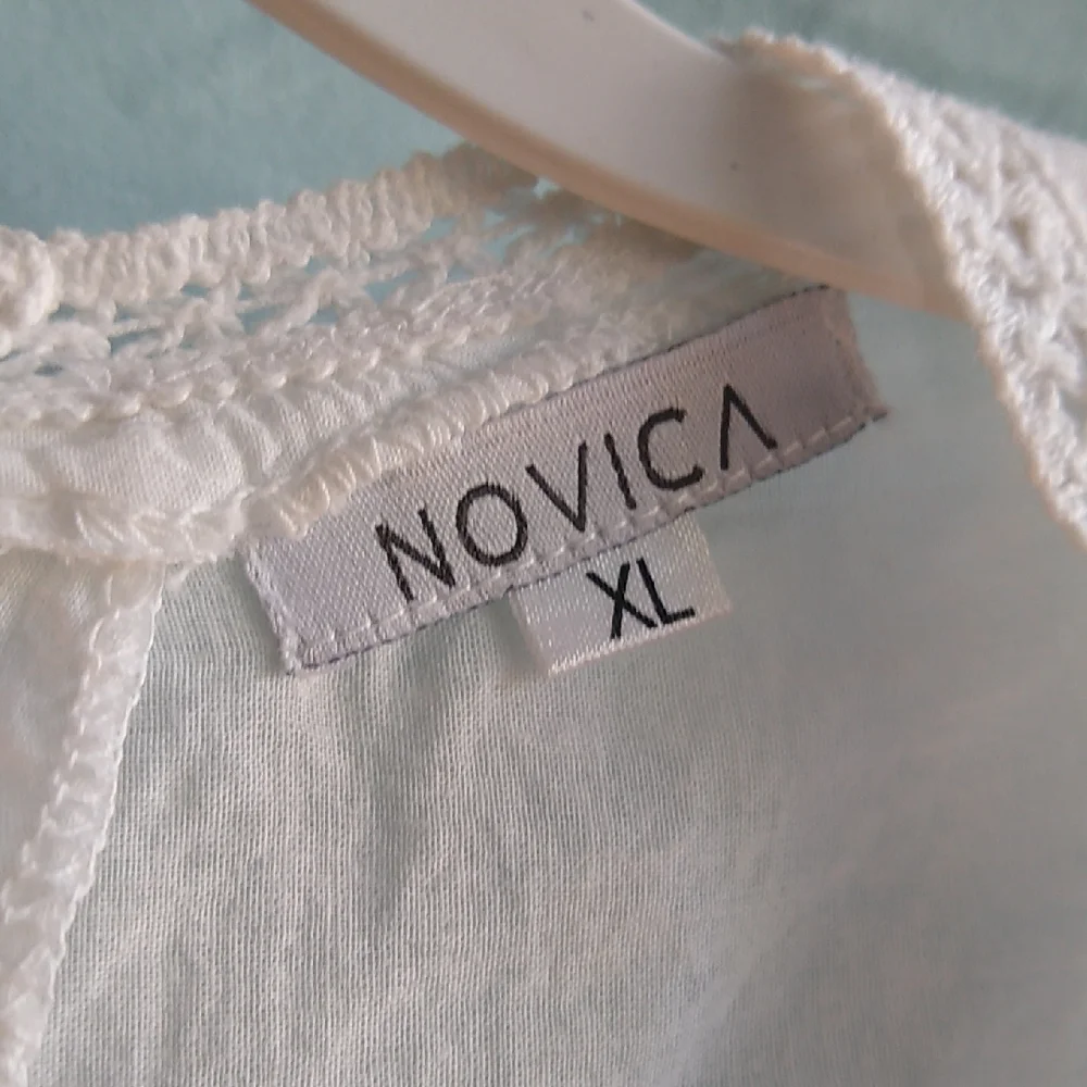 Novica XL delicate India cotton tunic blouse - Picture 2 of 16